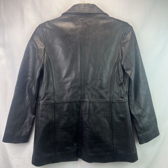 Vintage JLC New York Women’s Black Leather Button Front Jacket Size Small 90s - Picture 8 of 9
